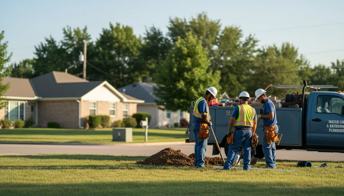 Residential water line and bathroom plumbing service in Derby, NY